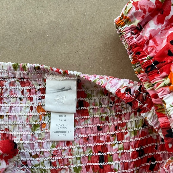 H&M Red and Pink Floral Midi Dress - Picture 4 of 7